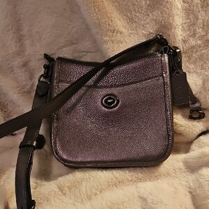Coach Metallic Silver Crossbody Bag